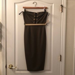 Papaya Army Green Dress NWOT
